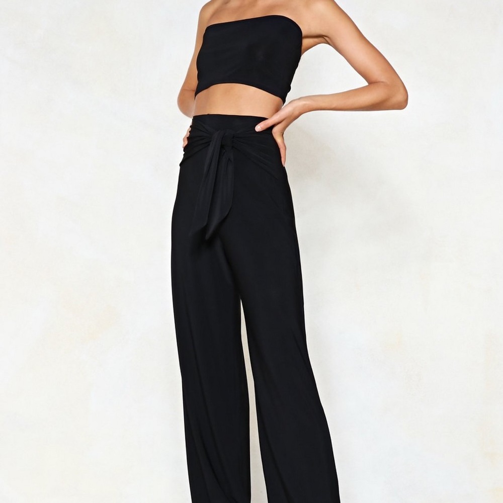 Nasty Gal Bandeau Top and Wide Leg Pants Set